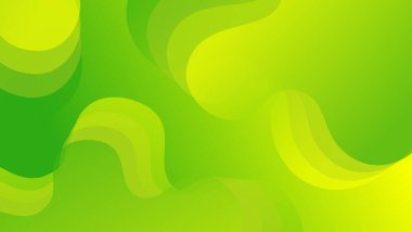 Yeşil arkaplanı olan soyut sıvı dalga arkaplanı. Akışkan dalgalı şekiller tasarımı