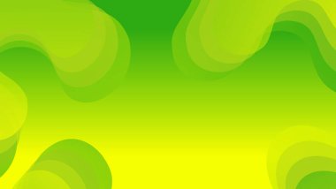 Yeşil arkaplanı olan soyut sıvı dalga arkaplanı. Akışkan dalgalı şekiller tasarımı