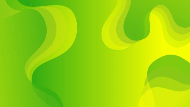 Yeşil arkaplanı olan soyut sıvı dalga arkaplanı. Akışkan dalgalı şekiller tasarımı