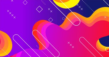 Renkli arka planı olan soyut sıvı dalga arkaplanı. Akışkan dalgalı şekiller tasarımı