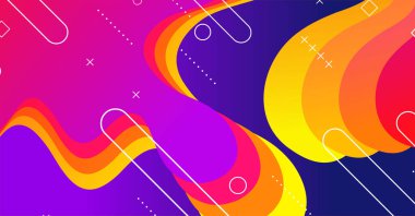 Renkli arka planı olan soyut sıvı dalga arkaplanı. Akışkan dalgalı şekiller tasarımı