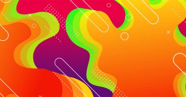 Renkli arka planı olan soyut sıvı dalga arkaplanı. Akışkan dalgalı şekiller tasarımı