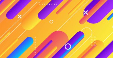 Soyut minimum geometrik şekil arkaplanı ve gradyanı. Dinamik şekiller bileşimi