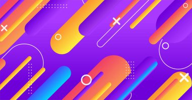 Soyut minimum geometrik şekil arkaplanı ve gradyanı. Dinamik şekiller bileşimi