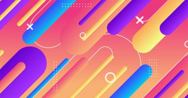 Soyut minimum geometrik şekil arkaplanı ve gradyanı. Dinamik şekiller bileşimi