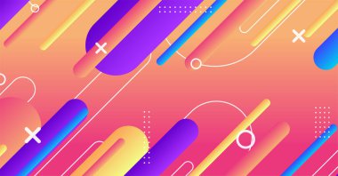 Soyut minimum geometrik şekil arkaplanı ve gradyanı. Dinamik şekiller bileşimi