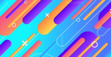 Soyut minimum geometrik şekil arkaplanı ve gradyanı. Dinamik şekiller bileşimi