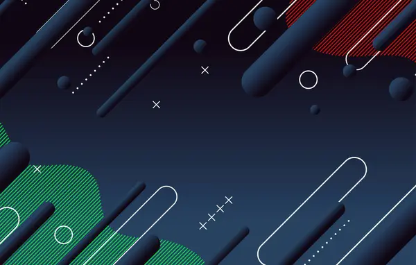 Soyut koyu küçük geometrik arkaplan tasarımı. Dinamik şekiller bileşimi