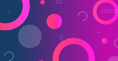 Soyut minimum eğimli geometrik daire arkaplanı. Dinamik şekiller bileşimi