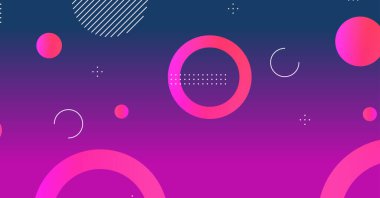 Soyut minimum eğimli geometrik daire arkaplanı. Dinamik şekiller bileşimi