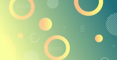 Soyut minimum eğimli geometrik daire arkaplanı. Dinamik şekiller bileşimi