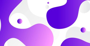 Soyut sıvı dalga arkaplanı, mor ve beyaz renk arkaplanı. Akışkan dalgalı şekiller tasarımı