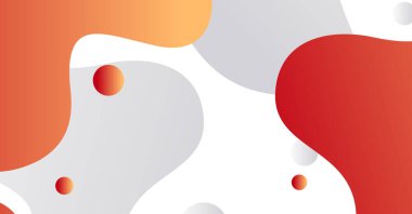 Soyut sıvı dalga arkaplanı, turuncu ve beyaz renk arkaplanı. Akışkan dalgalı şekiller tasarımı