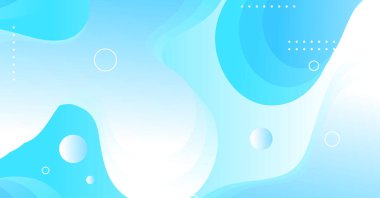 Mavi ve beyaz gradyan renk arkaplanı olan soyut sıvı dalga arkaplanı. Akışkan dalgalı şekiller tasarımı