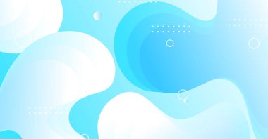 Mavi ve beyaz gradyan renk arkaplanı olan soyut sıvı dalga arkaplanı. Akışkan dalgalı şekiller tasarımı