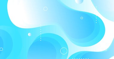Mavi ve beyaz gradyan renk arkaplanı olan soyut sıvı dalga arkaplanı. Akışkan dalgalı şekiller tasarımı