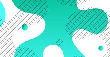 Yeşil ve beyaz gradyan renk arkaplanlı soyut sıvı dalga arkaplanı. Akışkan dalgalı şekiller tasarımı