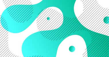 Yeşil ve beyaz gradyan renk arkaplanlı soyut sıvı dalga arkaplanı. Akışkan dalgalı şekiller tasarımı