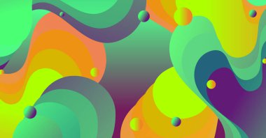 Renkli arka planı olan soyut sıvı dalga arkaplanı. Akışkan dalgalı şekiller tasarımı