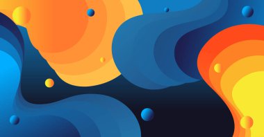 Renkli arka planı olan soyut sıvı dalga arkaplanı. Akışkan dalgalı şekiller tasarımı