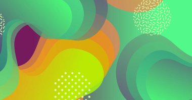 Renkli arka planı olan soyut sıvı dalga arkaplanı. Akışkan dalgalı şekiller tasarımı