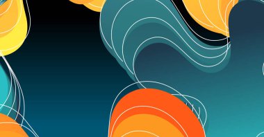 Renkli arka planı olan soyut sıvı dalga arkaplanı. Akışkan dalgalı şekiller tasarımı