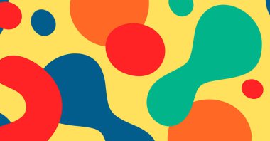 Soyut renkli geometrik arkaplan. Sıvı renk arkaplan tasarımı. Akışkan şekiller bileşimi