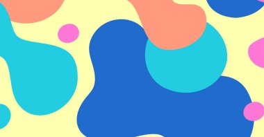 Soyut renkli geometrik arkaplan. Sıvı renk arkaplan tasarımı. Akışkan şekiller bileşimi