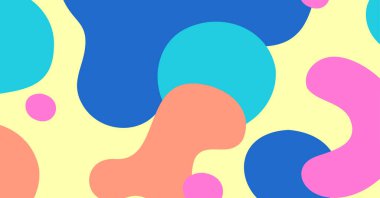 Soyut renkli geometrik arkaplan. Sıvı renk arkaplan tasarımı. Akışkan şekiller bileşimi