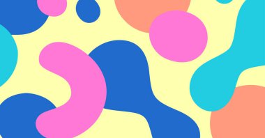 Soyut renkli geometrik arkaplan. Sıvı renk arkaplan tasarımı. Akışkan şekiller bileşimi