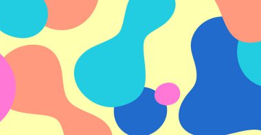 Soyut renkli geometrik arkaplan. Sıvı renk arkaplan tasarımı. Akışkan şekiller bileşimi