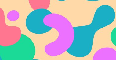 Soyut renkli geometrik arkaplan. Sıvı renk arkaplan tasarımı. Akışkan şekiller bileşimi