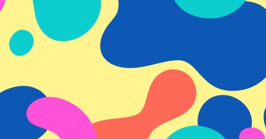 Soyut renkli geometrik arkaplan. Sıvı renk arkaplan tasarımı. Akışkan şekiller bileşimi