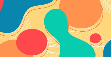 Soyut renkli geometrik arkaplan. Sıvı renk arkaplan tasarımı. Akışkan şekiller bileşimi