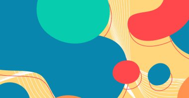 Soyut renkli geometrik arkaplan. Sıvı renk arkaplan tasarımı. Akışkan şekiller bileşimi