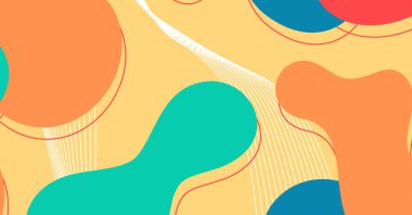 Soyut renkli geometrik arkaplan. Sıvı renk arkaplan tasarımı. Akışkan şekiller bileşimi