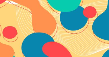 Soyut renkli geometrik arkaplan. Sıvı renk arkaplan tasarımı. Akışkan şekiller bileşimi