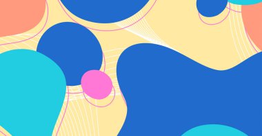 Soyut renkli geometrik arkaplan. Sıvı renk arkaplan tasarımı. Akışkan şekiller bileşimi