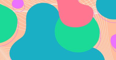 Soyut renkli geometrik arkaplan. Sıvı renk arkaplan tasarımı. Akışkan şekiller bileşimi