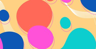 Soyut renkli geometrik arkaplan. Sıvı renk arkaplan tasarımı. Akışkan şekiller bileşimi