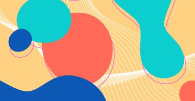 Soyut renkli geometrik arkaplan. Sıvı renk arkaplan tasarımı. Akışkan şekiller bileşimi