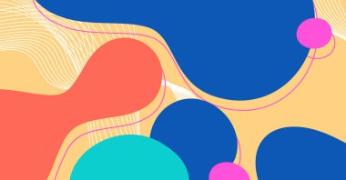 Soyut renkli geometrik arkaplan. Sıvı renk arkaplan tasarımı. Akışkan şekiller bileşimi