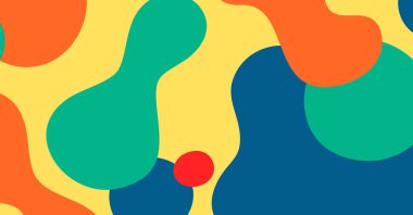 Soyut renkli geometrik arkaplan. Sıvı renk arkaplan tasarımı. Akışkan şekiller bileşimi