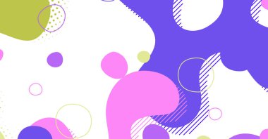 Soyut Memphis tarzı sıvı dalga, renkli bir arka plan. Akışkan dalgalı şekiller tasarımı