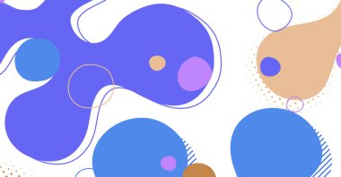 Soyut Memphis tarzı sıvı dalga, renkli bir arka plan. Akışkan dalgalı şekiller tasarımı