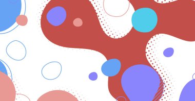 Soyut Memphis tarzı sıvı dalga, renkli bir arka plan. Akışkan dalgalı şekiller tasarımı