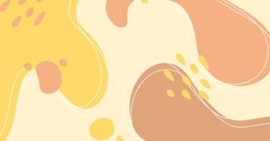 Soyut arkaplan çeşitli şekiller ve karalama nesneleri pastel renk. Modern modern vektör illüstrasyonu.