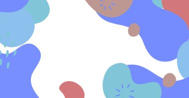 Soyut arkaplan çeşitli şekiller ve karalama nesneleri pastel renk. Modern modern vektör illüstrasyonu.