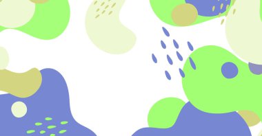 Soyut arkaplan çeşitli şekiller ve karalama nesneleri pastel renk. Modern modern vektör illüstrasyonu.