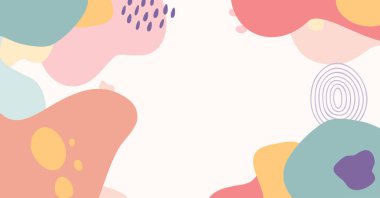 Modern el çeşitli şekiller çiziyor ve nesneler soyut arkaplan çiziyor. Modern modern vektör illüstrasyonu